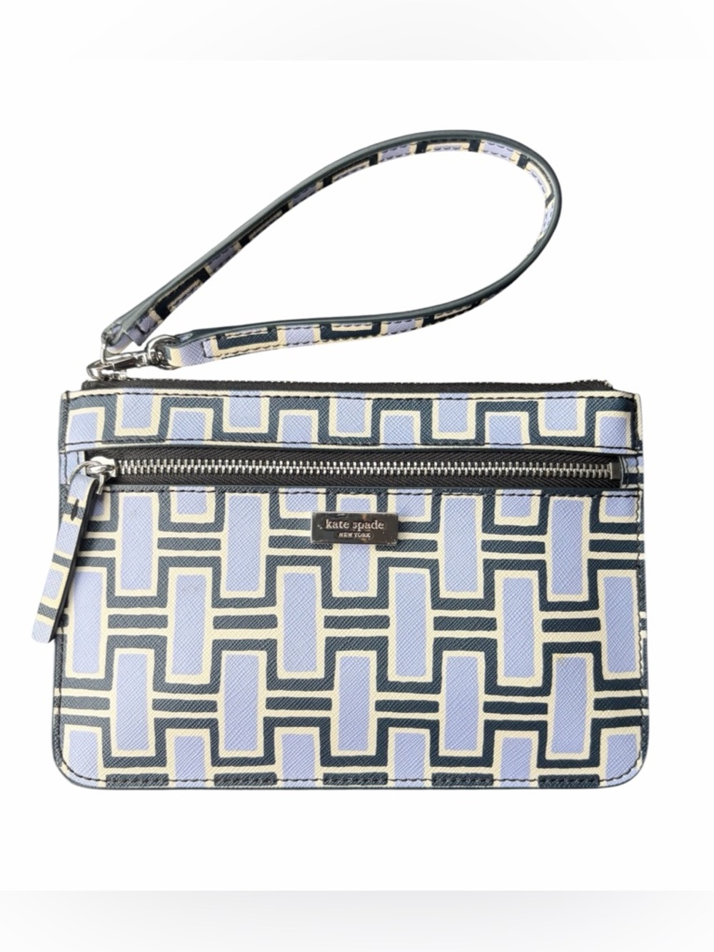 kate spade Blue, Navy & Cream Geometric Wristlet